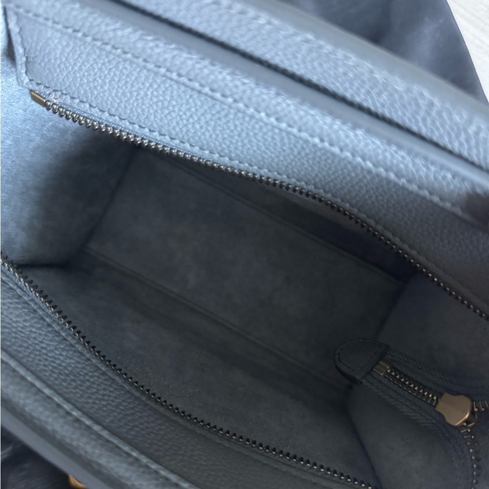 CELINE Drummed Calfskin Nano Luggage Handbag - Picture 5 of 9